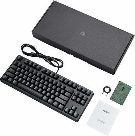 Aukey KMG14 Gaming Mechanical Keyboard Tenkeyless with Custom Blue switches and RGB lighting (English US)