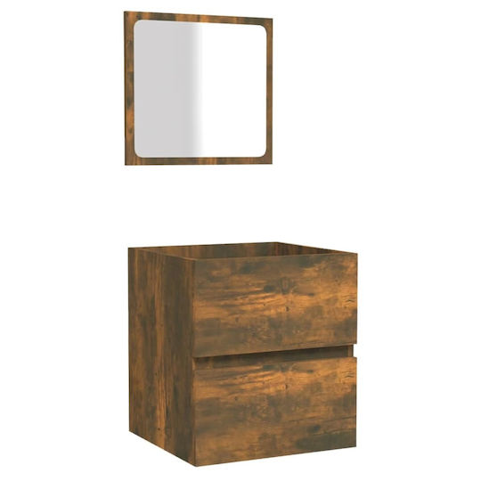 vidaXL Countertop without Sink with Mirror L41xW38.5xH45cm Oak