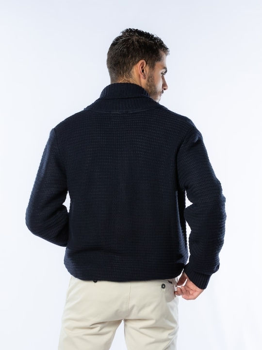 Brokers Jeans Men's Knitted Cardigan with Buttons Navy Blue