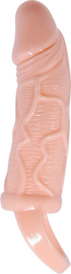 Baile Men Extension Penis Extension with Vibration Penis Extended Sleeve with Triggered Vibration Flesh 13.5cm
