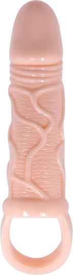 Baile Men Extension Penis Extension with Vibration Penis Extended Sleeve with Triggered Vibration Flesh 13.5cm