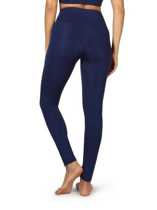 Bodyboo Frauen Lang Leggings Hochgeschnitten Marineblau