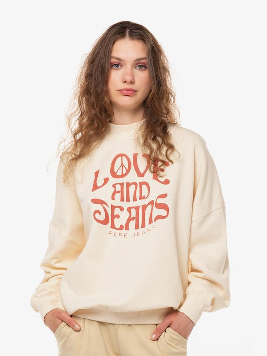 Pepe Jeans Rosalia Women's Sweatshirt Beige