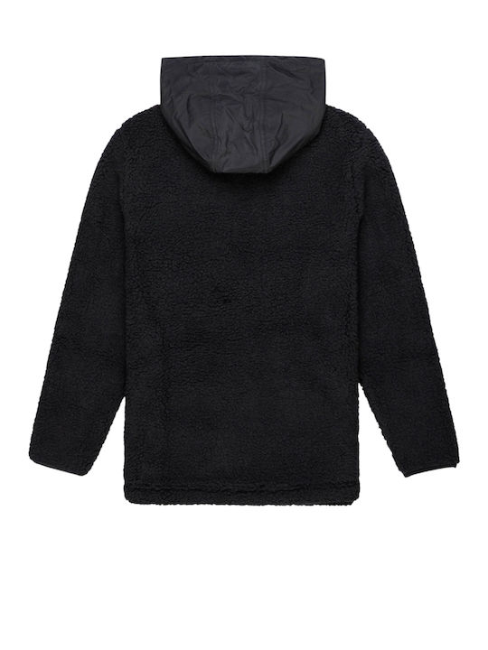 Element Boys Fleece Hooded Cardigan with Zipper Black