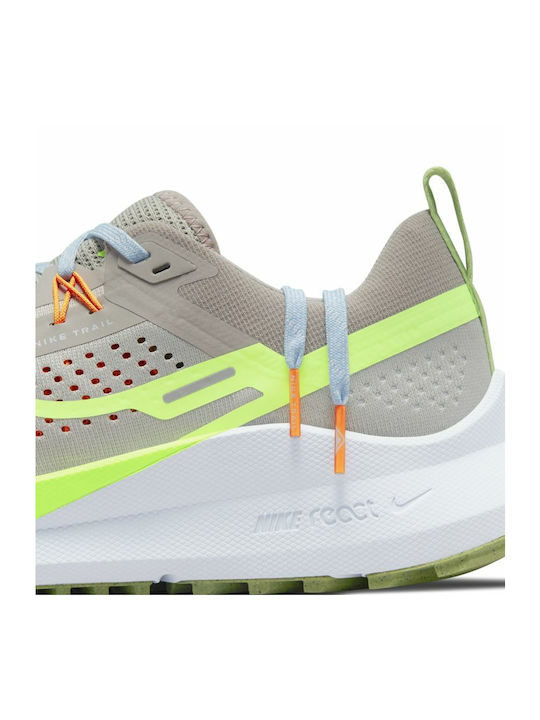 React Pegasus Trail 4 Sport Shoes Trail Running Light Iron Ore / Cobblestone / Football Grey / Volt