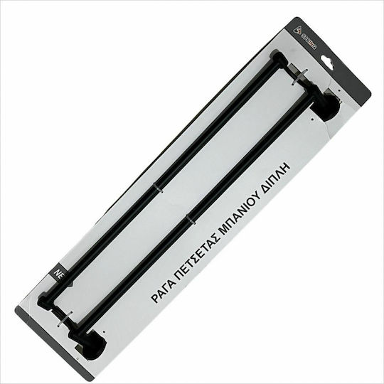 Spring SDS-17783 Ράγα Μπάνιου Διπλή Επιτοίχια με Βίδες Μαύρη