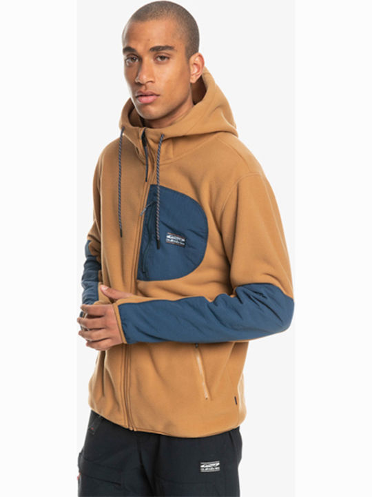 Down Time Ανδρική Ζακέτα Fleece με Κουκούλα Tabac