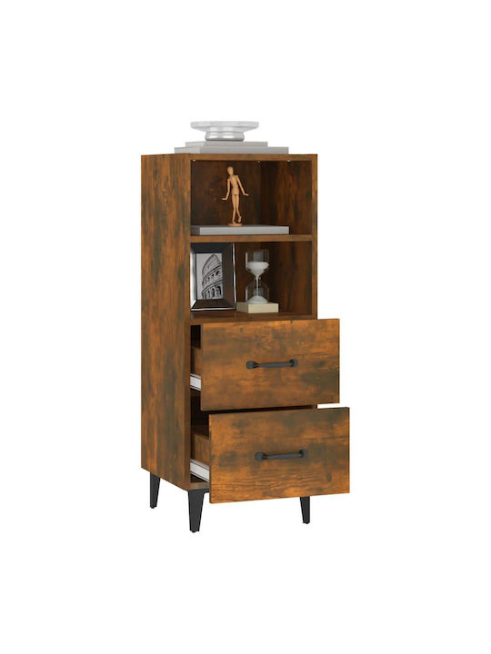 Drawers Storage Wooden Smoky Oak L34.5xW34xH90cm