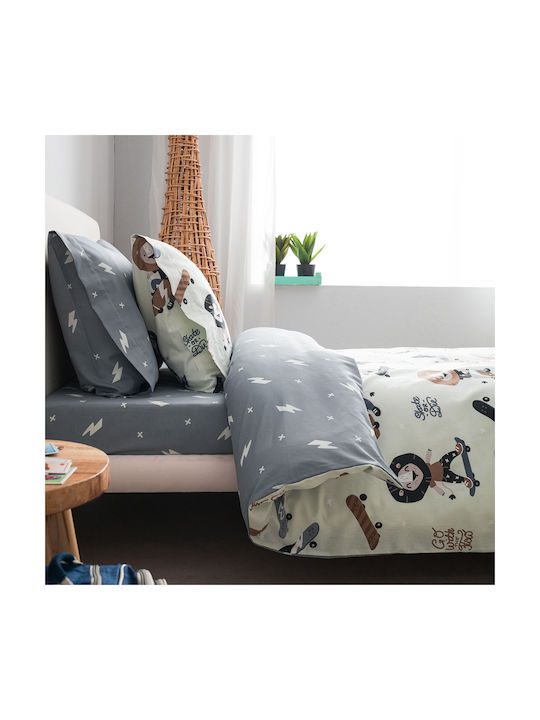 Vesta Home Pătură pentru copii Față și spate Single Lion Gri 160x230buc