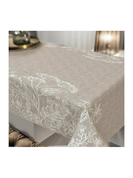 Saint Clair 1028 Polyester Stain Resistant Tablecloth Natural 145x220cm