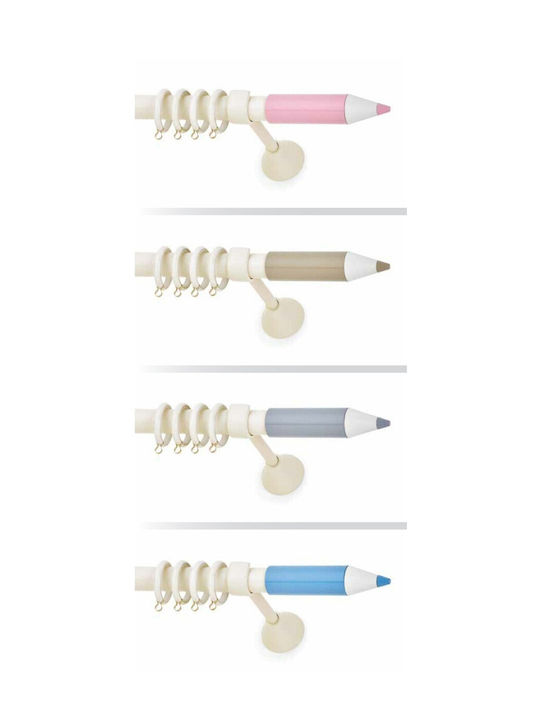 Anartisi Metalic Galerie pentru perdele Pencil Dublu cu șină Φ25mm 200buc Ecru / Roz pentru copii