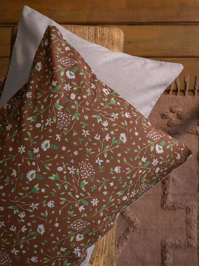 Nima Duvet Cover Set Cotton Single with Pillowcase 160x240 Wildflower Brown