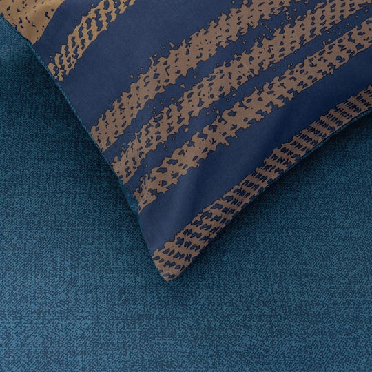 Kocoon Bettbezug-Set Übergröße mit 2 Kissenbezügen 225x245 Tena Blue