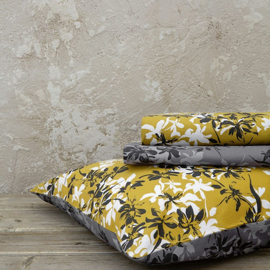 Nima Duvet Cover Set Cotton Single with Pillowcase 160x240 Zinnia Yellow