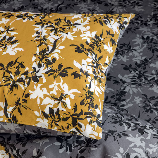 Nima Duvet Cover Set Cotton Single with Pillowcase 160x240 Zinnia Yellow