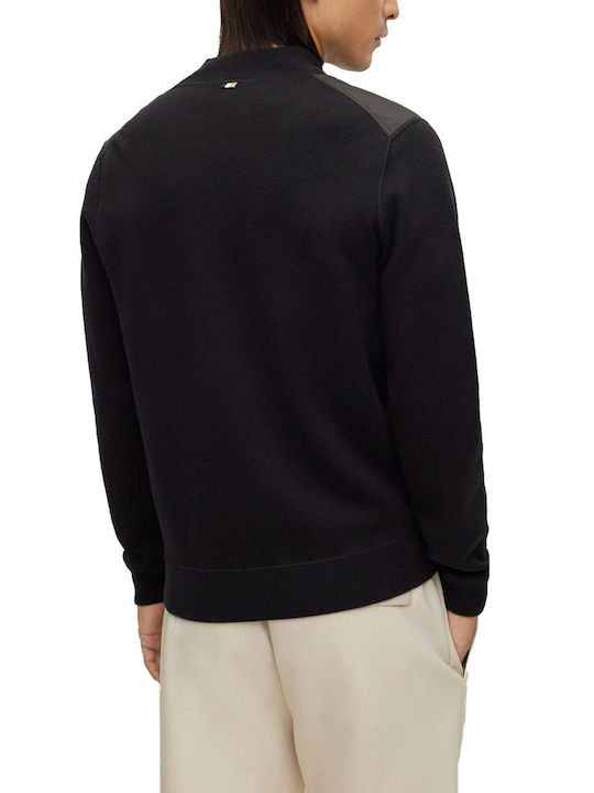 Hugo Boss Men's Knitted Cardigan with Zipper Black/Beige