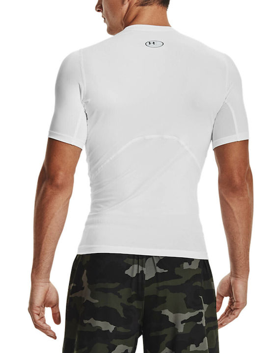 Under Armour HeatGear Bluza termică pentru bărbați cu mâneci scurte Compresie Alb