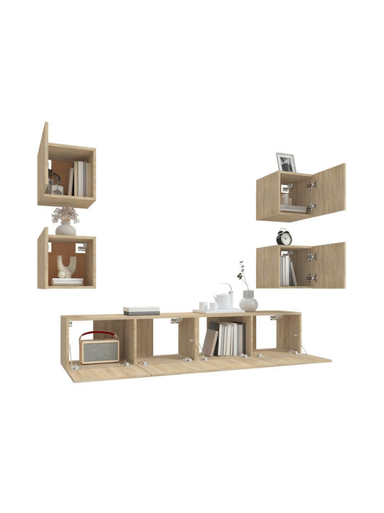 Living Room TV Unit Sonoma Oak 6pcs L80xW30xH30cm