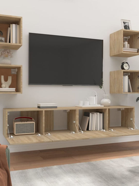 Living Room TV Unit Sonoma Oak 6pcs L80xW30xH30cm