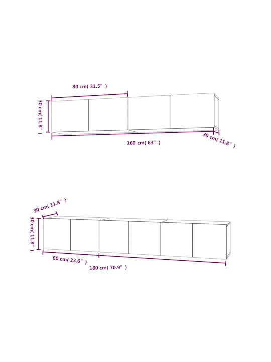 Living Room TV Unit Sonoma Oak 5pcs L80xW30xH30cm