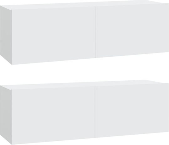 Животно помещение ТВ единица White 4pcs Д100xШ30xВ30бр