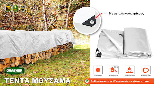 Grasher Waterproof Tarpaulin 120gr/m² 2x3m. Light Type White