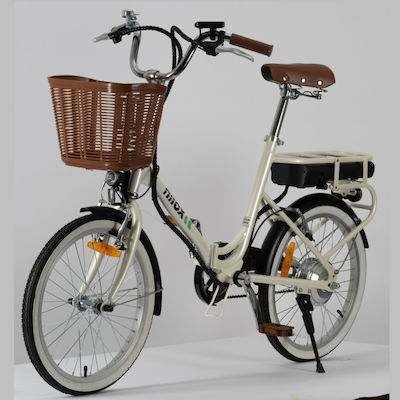 Nilox J1 Plus 20" Μπεζ Σπαστό Ηλεκτρικό Ποδήλατο Πόλης χωρίς Ταχύτητες
