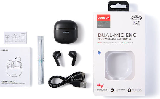 Joyroom JR-TL11 Earbud Bluetooth Handsfree Earphones with Sweat Resistance and Charging Case Black
