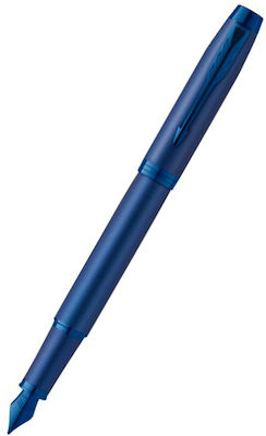 Parker IM Monochrome Writing Pen Fine Blue made of Brass with Blue Ink