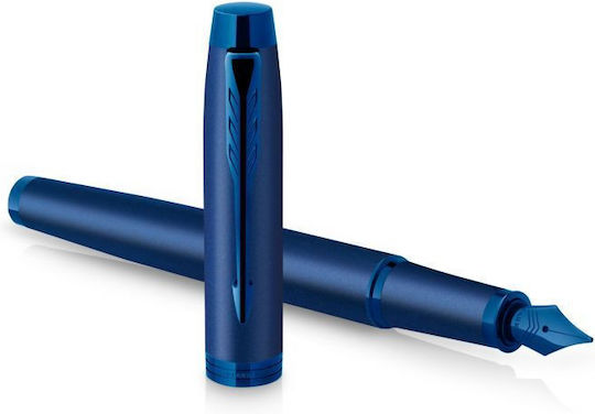 Parker IM Monochrome Writing Pen Fine 0.7mm Blue made of Brass with Blue Ink