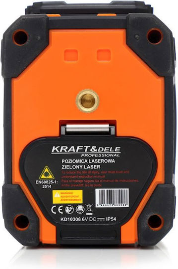 Kraft & Dele Αυτορυθμιζόμενο Γραμμικό Αλφάδι Laser Πράσινης Δέσμης με Εύρος Εργασίας 30m