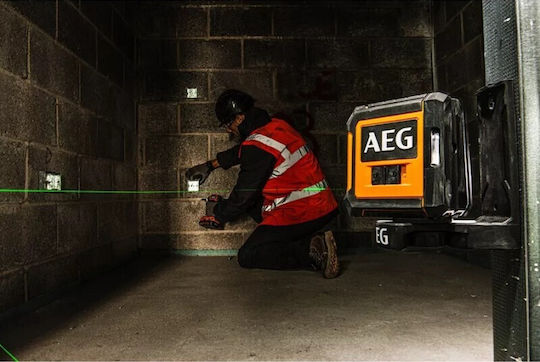AEG Tools CLG 220 Έκδοση Κ Αυτορυθμιζόμενο Γραμμικό Αλφάδι Laser Πράσινης Δέσμης με Εύρος Εργασίας 20m
