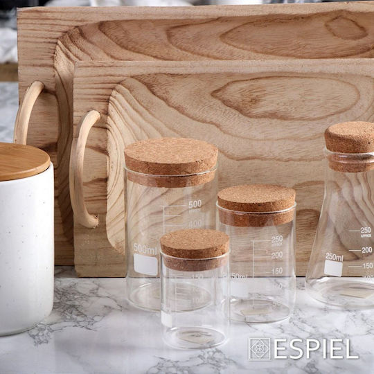 Espiel Set of 6 General Use Glass Vases with Cork Transparent 500ml