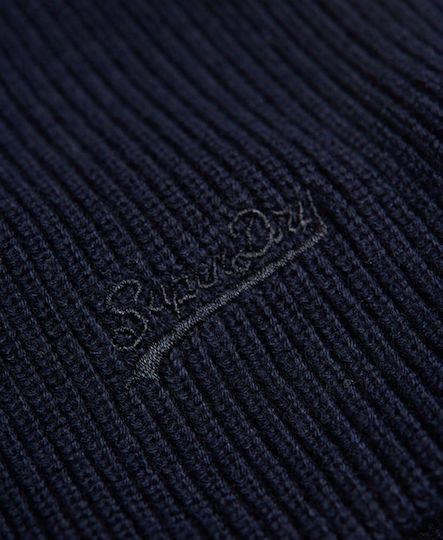 VINTAGE LOGO Beanie Ανδρικός Σκούφος Πλεκτός σε Navy Μπλε χρώμα