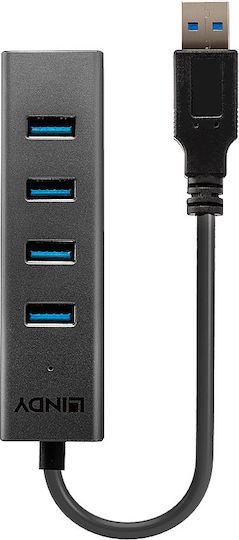 Lindy USB Хъб с 4 USB 3.2 Порта и USB-A Връзка