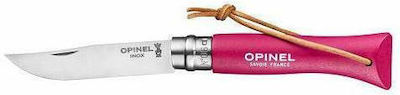 Opinel Baroudeur No.6 Pocket Knife Pink with Blade made of Steel