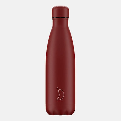 Chilly's Monochrome Sticlă Termos Oțel inoxidabil Fără BPA All Matte Red 500ml 22551