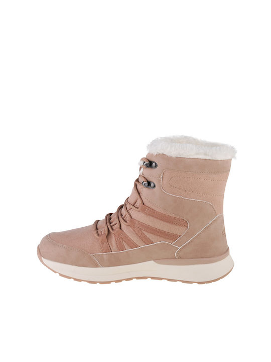 Campus Sila Women's Ankle Boots with Fur Beige