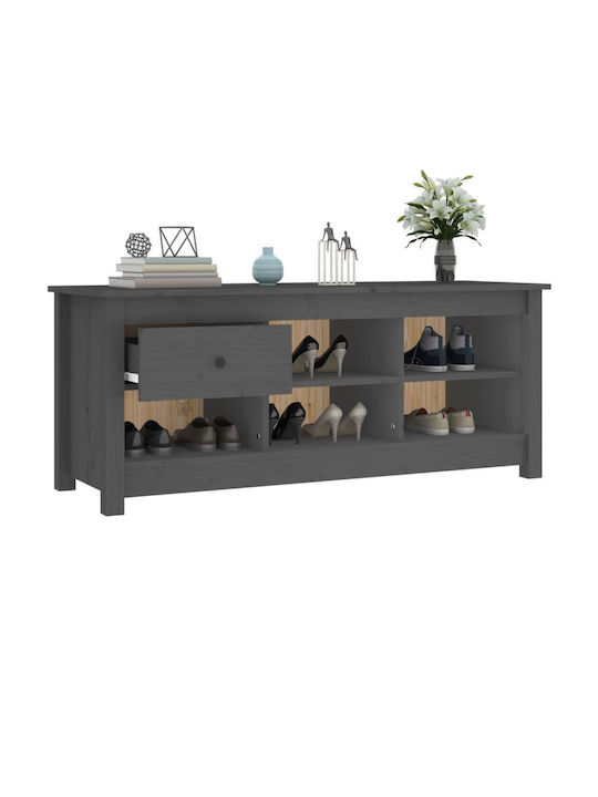 Schuhschrank aus Massivholz mit 5 Regalen Grey L110xW38xH45.5cm