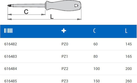 Unior Κατσαβίδι Ηλεκτρολόγου Αστέρι Μεγέθους Pz2x100mm