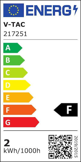 V-TAC LED-Lampe 2W 300mm für Fassung E27 und Form T30 Warmes Weiß 200lm