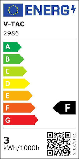 V-TAC Λάμπα LED 2.9W 100mm για Ντουί E14 και Σχήμα C37 Ψυχρό Λευκό 250lm