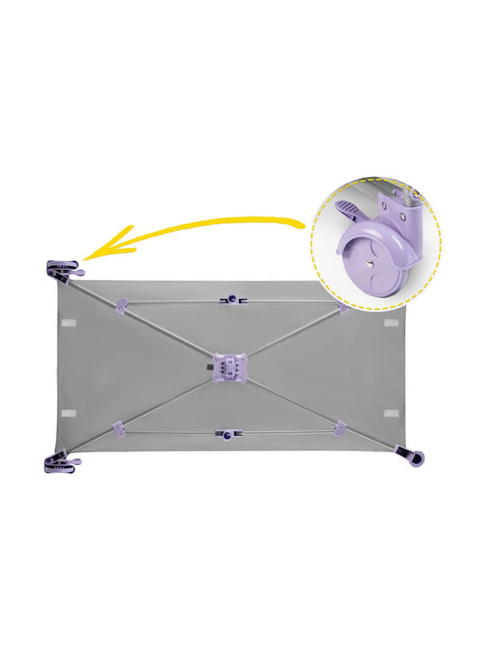 Ricokids RK-240 Playpen with Mattress Grey-Lavender 125x65cm