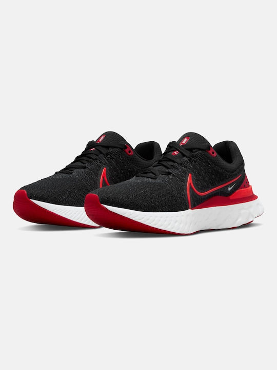 Nike React Infinity Run Flyknit 3 Bărbați Pantofi sport Alergare Negru / Criminal Crimson / University Red