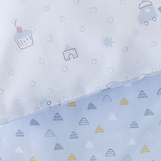 Nima Muffy Baby Sheets Set Cradle Cotton Light Blue 70x110cm 2pcs