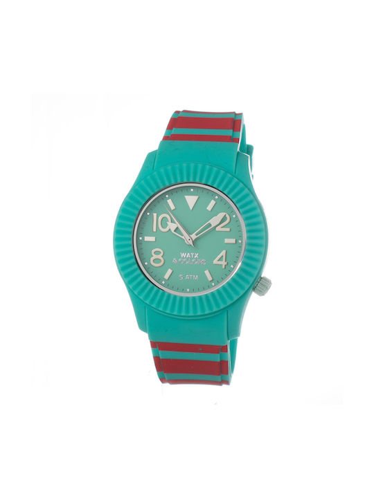 WATX & CO Curea de cauciuc Albastru deschis 43mm
