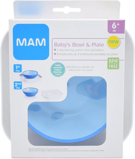 Mam Baby's Bowl & Plate Blue, 6m+