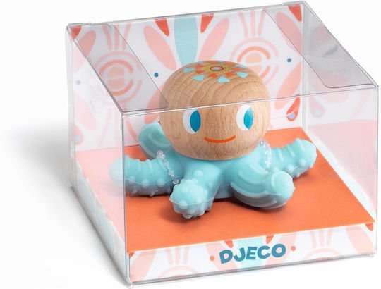 Djeco Octopus Teething Rattle for Teething from Silicone for 0 m+