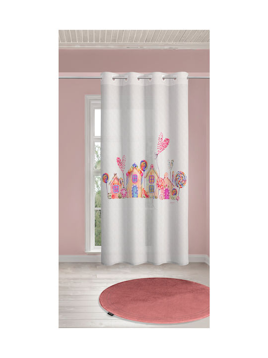 Saint Clair Παιδική Κουρτίνα Lollipop με Τρουκς Ροζ 160x250εκ.