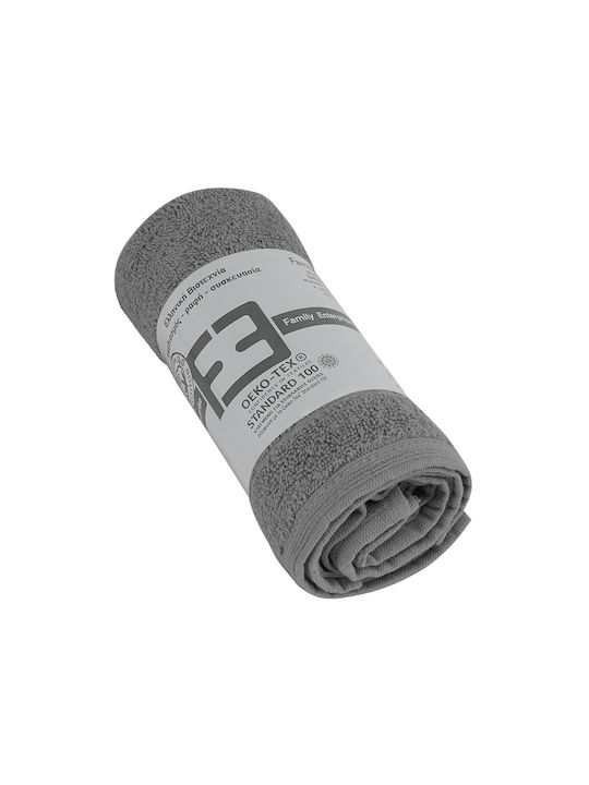 Family Enterprise Hand Towel 30x45cm. Gray 3τμχ Weight 600gr/m²